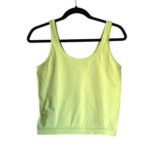 Womens Lime Green Ribbed Tank Top Size Large